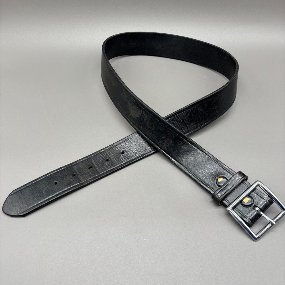 Dutyman Leather Mens Heavy Duty Belt Full Grain Work Utility Black 38 1.5" Wide